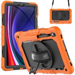 SOLID 360 Tartós tok: Samsung Galaxy Tab S9 / Tab S9 FE / Tab S10 FE narancs
