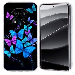 ART TPU Védőburkolat a Xiaomi Redmi Note 14 Pro+ 5G PURPLE BUTTERFLIES