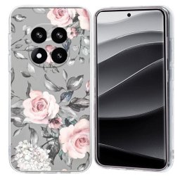 ART TPU Védőburkolat a Xiaomi Redmi Note 14 Pro+ 5G FLOWERS BE GREY