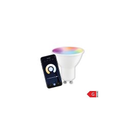 WiFi Okos LED Izzó GU10 – 5,5W, 400lm, RGB + 3000-6500K, Távoli és Hangvezérlés,