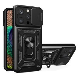 RING KAMERA Borító tartóval Apple-hoz iPhone 16 Pro fekete