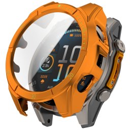 LUNET TELJES BURKOLAT Műanyag borítás üveggel Garmin Fenix 8 AMOLED 47mm NARANCS GREEN-hoz