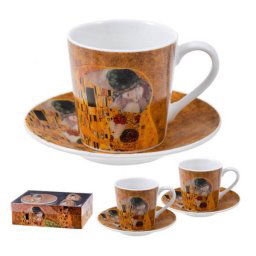 Klimt porcelán espresso csésze aljjal készlet - 2 személyes - díszdobozban
