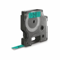 DYMO Feliratozógép szalag, 9 mm x 7 m, DYMO "D1", zöld-fekete