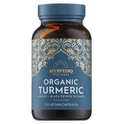 Organic Kurkuma, gyömbér és fekete bors kivonat, 120 db, Ayurvediq Wellness