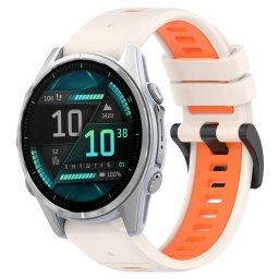SPORT Cserélhető szilikon szíj Garmin Fenix 8 43mm bézs-narancs