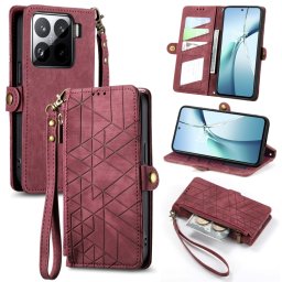 GEOM pénztárca tok Xiaomi 15 piros
