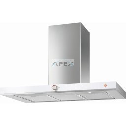 De Dietrich fali páraelszívó, kürtős, 90 cm, inox/fehér üveg front/réz díszítés