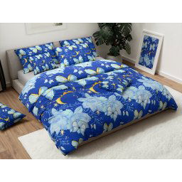 Pamut ágynemű BLUE BUTTERFLY sötétkék Ágyneműhuzat mérete: 2 db 70 x 90 cm | 200 x 220 cm