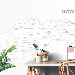 Tapéta Szlovákia térképe fekete-fehérben