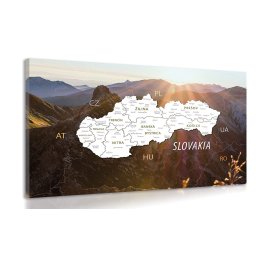 Kép Szlovákia térképe hegyek hátterével