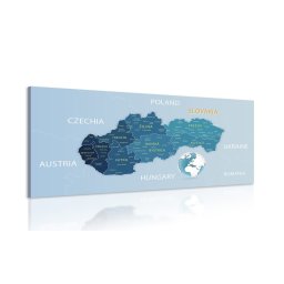 Kép elegáns Szlovákia térképe kékben