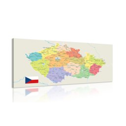 Kép stílusos Csehország térképe zászlóval