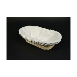 Kenyér kelesztő kosár oval szakajtó 30x18x9 cm És hozzá szakajtó ruha 28x15 cm szettben