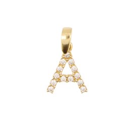 Köves 'A' betűmedál, sárga 14 kt 0,63 g