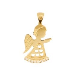 Köves éneklő angyalka medál, sárga 14 kt 0,74 g
