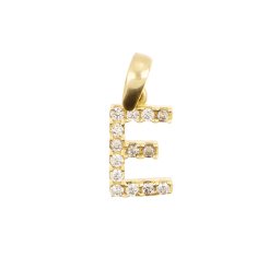 Köves 'E' betűmedál, sárga 14 kt 0,72 g