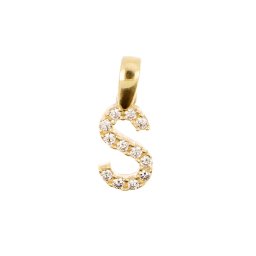 Köves 'S' betűmedál, sárga 14 kt 0,67 g