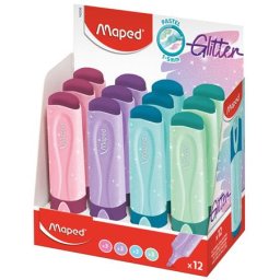 MAPED Szövegkiemelő display, 1-5 mm, MAPED "Glitter Fluo Peps", vegyes pasztell színek