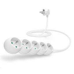 CONNECT IT hosszabbító kábel 230V, 5 aljzat, 2 m, kapcsoló nélkül (fehér)