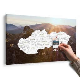 Parafa kép Szlovákia térképe hegyek hátterével