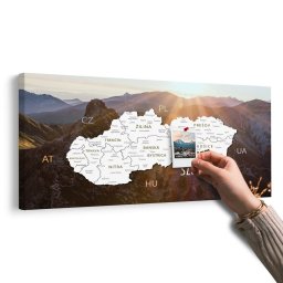Parafa kép Szlovákia térképe festői hegyekkel
