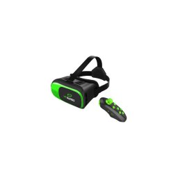 VR Case 3D VR szemüveg okostelefonokhoz aszférikus lencsékkel Bluetooth távirányítóval - fekete/zöld