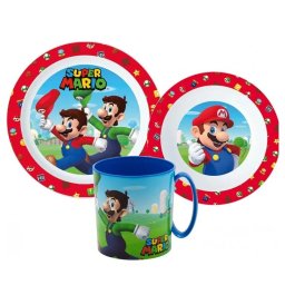 Super Mario Mushroom Kingdom étkészlet, micro műanyag szett bögrével 350 ml