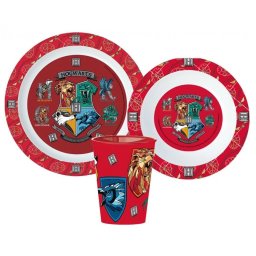 Harry Potter School Shields étkészlet, micro műanyag szett, pohárral 260 ml