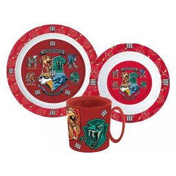 Harry Potter School Shields étkészlet, micro műanyag szett bögrével 350 ml