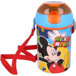 Disney Mickey Color Flow műanyag szívószálas kulacs akasztóval 450 ml