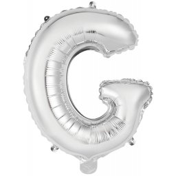 Ezüst Silver G betű fólia lufi 45 cm