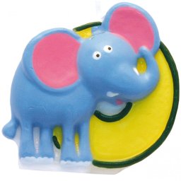 Szafari Elephant tortagyertya, számgyertya 0-ás