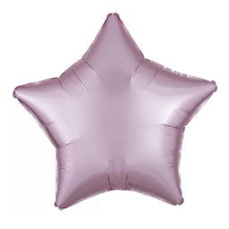 Rózsaszín Silk Pastel csillag fólia lufi 48 cm