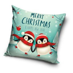 Karácsonyi Penguins párnahuzat 40x40 cm