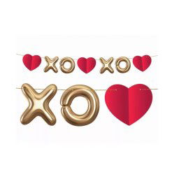 Szerelem XOXO papír girland 200 cm
