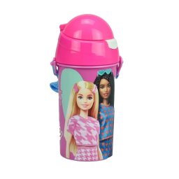 Barbie Happy Thoughts műanyag szívószálas kulacs akasztóval 500 ml