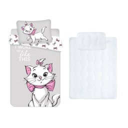 Disney Marie cica gyerek, ovis ágyneműhuzat és paplan/párna szett 100x135 cm 40x60 cm (Grey)
