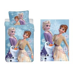 Disney Jégvarázs gyerek, ovis ágyneműhuzat és polár takaró szett (Olaf and Sisters)