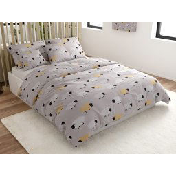 Mikroszálas ágynemű SHEEP DREAM szürke Ágyneműhuzat mérete: 2 db 70 x 90 cm | 200 x 220 cm