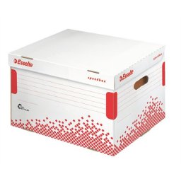 ESSELTE Archiválókonténer, felfelé nyíló, karton, ESSELTE "Speedbox", fehér