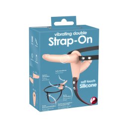 You2Toys - Strap-On - felcsatolható dupla vibrátor (testszínű)