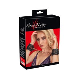 Bad Kitty - szex bilincs lánccal pároknak (fekete-rosegold)
