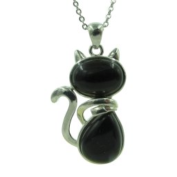 Onix köves cica macska medál ajándék nyaklánccal