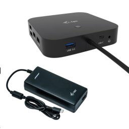 i-tec USB-C HDMI DP dokkolóállomás, Power Delivery 100 W univerzális töltő 112 W