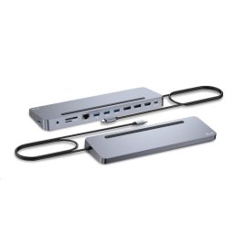 i-tec USB-C fém ergonomikus 4K 3x Display dokkolóállomás, PD 100W i-tec univerzális töltő 100W (csomag)