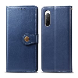 LEATHER BUCKLE Pénztárca tok Sony Xperia 10 II kék