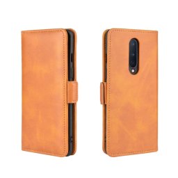 OLDALSÓ pénztárca tok One Plus 8-hoz világosbarna
