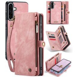 WALLET Védőhuzat pénztárcával 2 az 1-ben Samsung Galaxy A56 rózsaszín