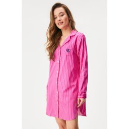 Ralph Lauren Classic Pink Stripe rövid hálóing rózsaszín L